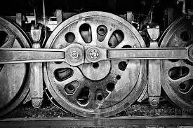 Black And White Photography Round And Round Train Wheels Transportation Wall Decor Silver Grey Black And White Photography White Photography Black And White