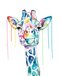 New Giraffe Low Res Jpg In 2020 Colorful Animal Paintings Giraffe Art Giraffe Painting