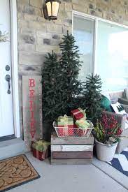Holiday Porch Decor Customized With The Cricut Maker Porch Decorating Christmas Porch Decor Small Porch Decorating