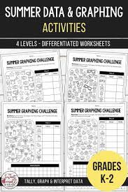 Summer Graphing And Interpreting Data Differentiated Worksheets Math Resources Graphing Activities Tpt Math