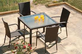 Stylish yet tough and durable enough to withstand the british climate, these functional sleek sets come in a variety of designs and sizes to suit any given space. 180 Instead Of 293 99 For A Five Piece Rattan Dining Set From Wowcher Direct Dine Al F Metal Outdoor Furniture Rustic Patio Furniture Garden Furniture Sets