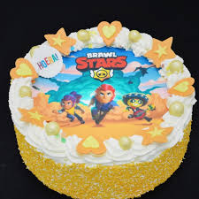 Taartenatelier Slagroomtaart Met Afbeelding Brawl Stars In Oranje Tinten