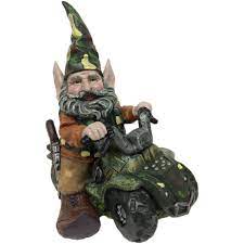 Garden Gnomes Hunter Gnome Riding Customized Atv Home Garden Decor Backyard Homestyles Gnomes Mario Characters Bowser