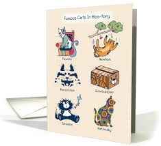 Print your own birthday card with. Famous Cats In Hiss Tory Cat Puns Humorous Birthday Card 1211398