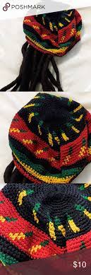Rasta Crochet Hat With Dreadlock Wig Crochet Hats Colorful Hat Dreadlock Wig