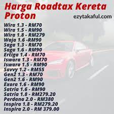 List harga roadtax untuk pelbagai jenis kereta. Harga Roadtax Kereta Di Semenanjung Malaysia