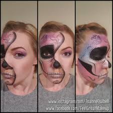 Unicorn Inspired Sugar Skull Half Face Halloween Makeup Design