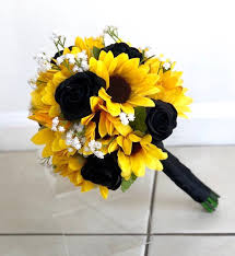 Excited To Share This Item From My Etsy Shop Sunflower Bouquet Black Rose Sunflower Bouquet Sunf Black Bouquet Black Rose Bouquet Sunflower Wedding Bouquet