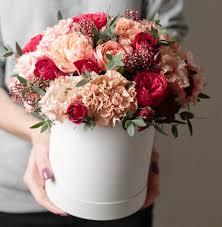 Easter flower box round 13.5cm x 13.5cm. Hb008 Flower Hat Box Posy Ca