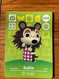 Excited To Share This Item From My Etsy Shop Animal Crossing Sable Amiibo Card Amiib Animal Crossing Amiibo Cards Animal Crossing Characters Animal Crossing