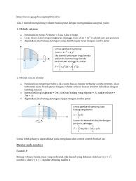 Belajar volume benda putar terhadap sumbu y dengan video dan kuis interaktif. Ada 2 Metode Menghitung Volume Benda Putar Dengan Menggunakan Integral