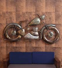 Sophisticated living room with stone wall. Buy Wrought Iron Harley Davidson Bike In Multicolor Wall Art By Vedas Online Automobile Metal Art Metal Wall Art Home Decor Pepperfry Product