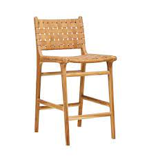 Traditional with a contemporary edge, this norval bar & counter swivel stool is a handsome addition to any bar or kitchen area. Leather Strapping Bar Stool With Back In Teak Tan Bar Stools With Backs Bar Stools Leather Bar Stools