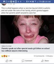 Autistic Kid Gets Assaulted It S Her Fault And Her Parents For Getting Her Vaccinated R Insanepeoplefacebook