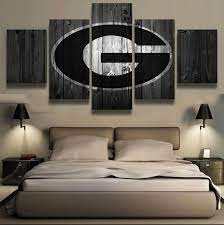Georgia Bulldogs College Football Canvas Barn Wood Style Not Actual Barnwood Georgia Bulldog Room Football Canvas Bulldog Decor