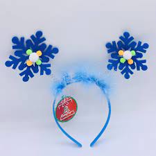 Wholesale Blue Christmas Snowflake Headbands Head Boppers For Boys Girls Kid Adult Xmas Headdress Christmas Decorations In Yiwu Market