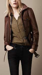 Cropped Leather Bomber Burberry Clothes For Women Clothes Military Fashion