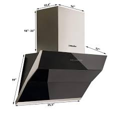 Mueller Austria Mueller Deluxe 36 In High Air Flow Wall Mount Oven Range Hood In Satin And Black Tempered Glass Led Touch Control Mu Orh The Home Depot Wall Mounted Exhaust Fan