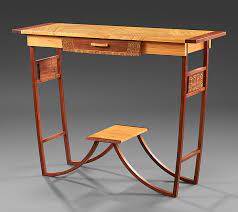 Choose a statement piece with bold, artistic. Bamboo Walnut Entryway Table By Mark Del Guidice Wood Console Table Artful Home