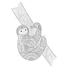 Free printable sloth coloring pages. Sloth Coloring Book For Adults Vector Stock Vector Illustration Of Nature Coloring 71913802