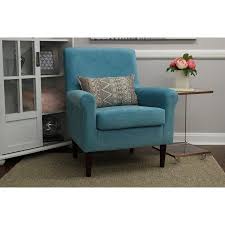 Fox Hill Ellis Rolled Arm Lounge Chair Teal Blue Walmart Com In 2020 Living Room Chairs Pink Chair Accent Chairs For Sale