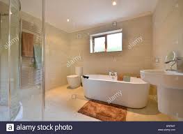 modern bathroom with contemporary bath