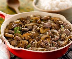 Chicken Hearts With Onions And Mushrooms Sanderson Farms Recipe Chicken Heart And Gizzard Recipe Chicken Liver Recipes Stuffed Mushrooms