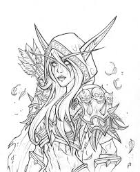 Kal Dorei Sylvanas Windrunner Elf Drawings Warcraft Art Drawings