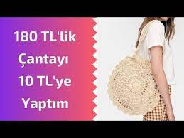 180 Tl Lik Cantayi 10 Tl Ye Yaptim Kagit Ip Canta Yapimi Kolay Detayli Anlatim Youtube Krose Tig Isleri Canta
