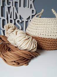 Basket Crochet 5mm Yarn Kit Crochet Yarn For Basket Bag Etsy In 2021 Crochet Rope Crochet Yarn Knitting Yarn