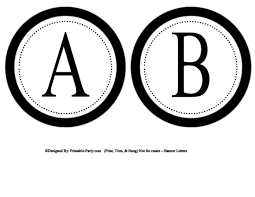 Printable alphabet letters are now readily available on the internet, they are the printouts of these alphabet letters can be cut into shape and used as templates for making your child fill color into it. 5 Inch Circle Black Banner Printable Alphabet Letters Printable Alphabet Letters Printable Banner Letters Lettering Alphabet