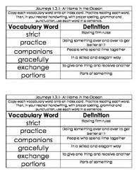 Journeys First Grade Reading Series Unit 3 Oral Vocabulary Words Set Up In A Chart With The Words And The Def Journeys First Grade Vocabulary Words Vocabulary