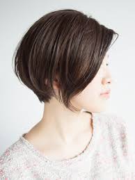 前髪無しのトレンド前下がりボブ ショート ビューティーboxヘアカタログ ヘアアレンジ ボブヘア 前下がりボブ