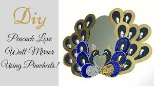 Ethnic designer peacock wall unique wooden 30 frame with12 mirror vintage mi04. Diy Love Peacock Mirror Inexpensive Wall Mirror Decor Idea Youtube