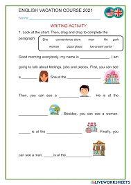 Complete the sentences by writing 'ing' form of words given write, drive, read, go, play, eat 1. Writing Activity Worksheet For Class 2