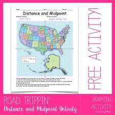 Distance And Midpoint Travel The Us Distance Formula Math About Me Fun Math