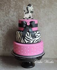 Pink And Black Zebra Baby Shower Cake Zebra Baby Showers Baby Shower Cakes Girl Zebra Cake