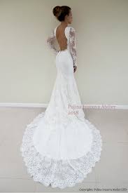 Lace Wedding Dress Custom Made Wedding Dress Trumpet Silhouette Wedding Dress Open Back Lace Dress Hourglass Silhouette Wedding Gown Wedding Dress Low Back Wedding Dresses Lace Lace Wedding Dress Open