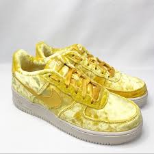 Nike Air Force 1 Yellow Velvet Nwt