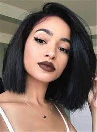 Fascinating Neat Smooth Shoulder Length Natural Human Hair Lace Front African American Wigs 10 Inches Cabelo Cabelo Relaxado Penteados