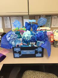 Birthday Gift Ideas For Coworker Friend Made This Good Luck Good Bye Basket For A Co Worker Goodbye Gifts For Coworkers Friend Birthday Gifts Goodbye Gifts