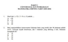 Nah biar nggak panic, biar diri kamu makin tenang, cobalah cari suasana baru buat belajar. Contoh Soal Un Smp Matematika Pembahasan Soal Cari Soal