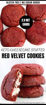Keto Cream Cheese Stuffed Red Velvet Cookies Recipe Keto Dessert Easy Keto Dessert Recipes Keto Cheesecake