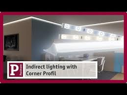 indirect lighting plaster mouldings and cove lighting with led strips and corner profile youtube cove lighting indirect lighting ceiling led