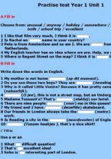 Students can download and practice at home. Esl English Exercises Practise Test Year 1 Unit 1