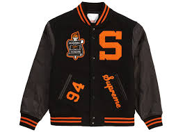 Supreme Team Varsity Jacket Black Varsity Letterman Jackets Varsity Jacket Leather Varsity Jackets