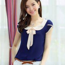 2015 Yeni Yaz Moda Kadin Bluz Sifon Rahat Gomlek Arti Boyutu Gevsek Kisa Kollu Blusa Kadin Ustleri China Mainland Blusas Bonitas Blusas Juveniles Moda Blusas