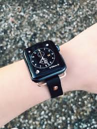 Black Apple Watch With Gold Band Love This Antique Copper And Black Leather Apple Watch Strap With The Rose Gold Adapters H Apple Watch Bands Leather 38mm Apple Watch Band Apple Watch Bands