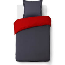 Housses de couette et douillettes simons canada. Housse De Couette Gris Et Rouge Cdiscount