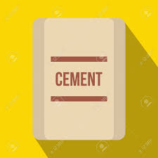 One Bag Of Cement Icon In Flat Style On A Yellow Background Royalty Free Cliparts Vectors And Stock Illustration Image 57677808
